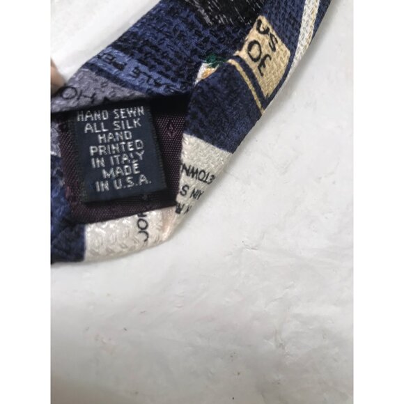 Harken LTD Men’s Blue Hand Sewn Italian Silk Realestate Tie - Picture 4 of 6
